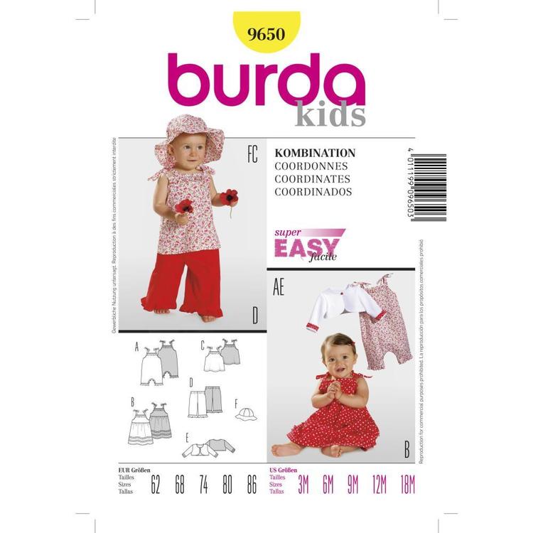 Burda Pattern 9650 Coordinates (3M-18M)