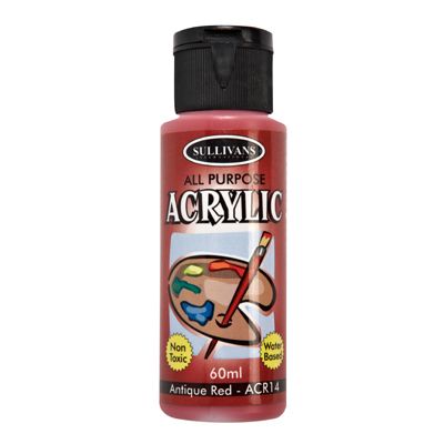 Sullivans Acrylic Paint, Antique Red- 60ml