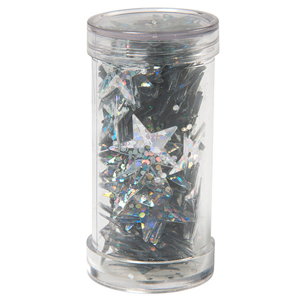 Sullivans Flake Cup Sequins, Star Silver- 15mm