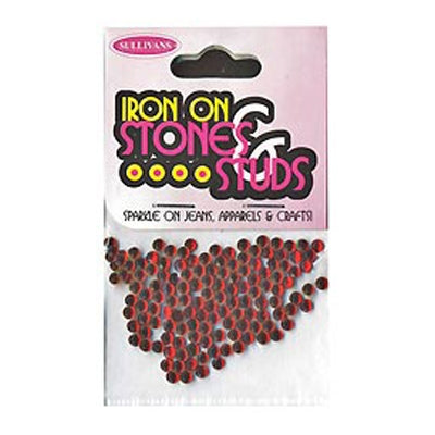 Sullivans Iron On Gems, 3mm Red- 125pk