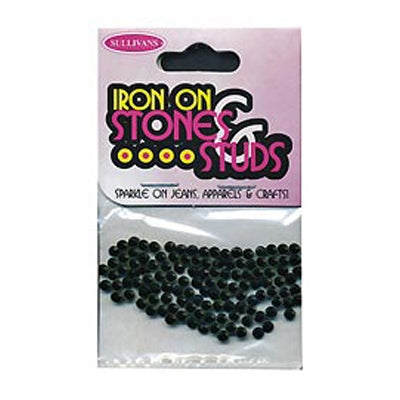 Sullivans Iron On Gems, 3mm Black- 125pk