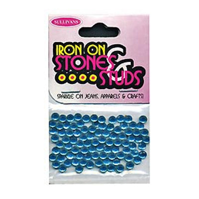 Sullivans Iron On Gems, 4mm Aqua- 85pk