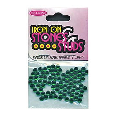 Sullivans Iron On Gems, 4mm Dark Green- 85pk