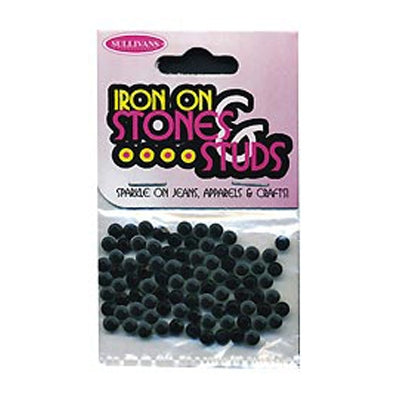 Sullivans Iron On Gems, 4mm Black- 85pk