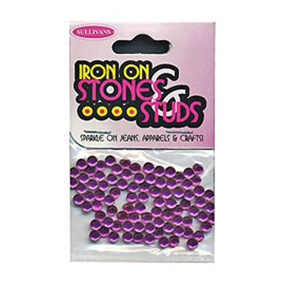 Sullivans Iron On Gems, 4mm Dark Pink- 85pk