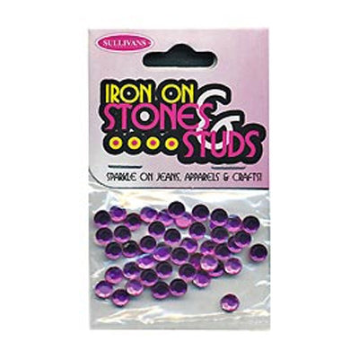 Sullivans Iron On Gems, 5mm Dark Pink- 42pk