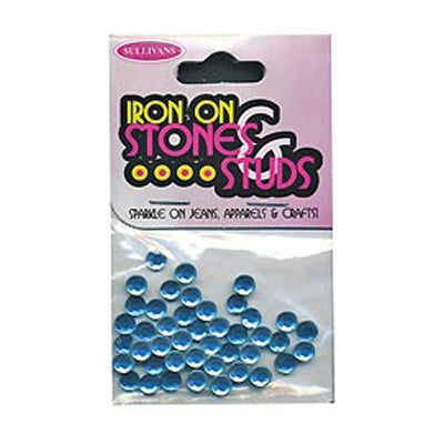 Sullivans Iron On Gems, 5mm Aqua- 42pk