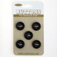 Sullivans Round Button 5pc, Black- 13mm