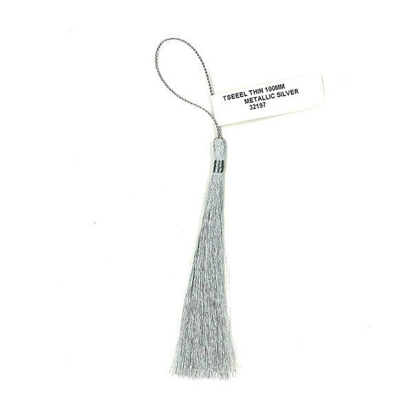 Sullivans Tassel Metallic, Silver- 100 mm