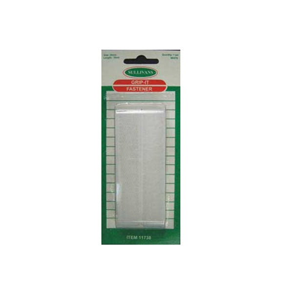 Sullivans Grip It Fastener, White- 20mm x 35cm