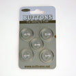 Sullivans Round Button 5pc, Clear- 16mm