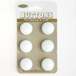 Sullivans Shank Button 6pc, White- 15mm
