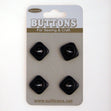 Sullivans Square Button 4pc, Black- 13mm