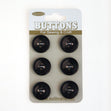 Sullivans Round Button 6pc, Black Shell- 15mm