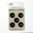 Sullivans Round Button 5pc, Black- 14mm