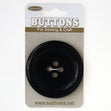 Sullivans Round Button 1pc, Black- 44mm