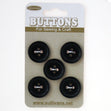 Sullivans Round Button 5pc, Black- 16mm