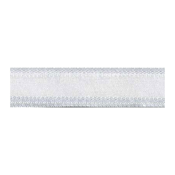 Sullivans Organza Satin Edge, White- 12mm