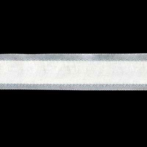 Sullivans Organza Ribbon Satin Edge, Light Grey- 15mm