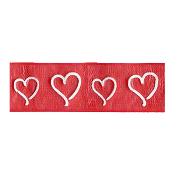 Sullivans Organza Ribbon, Curly Heart Red- 15mm