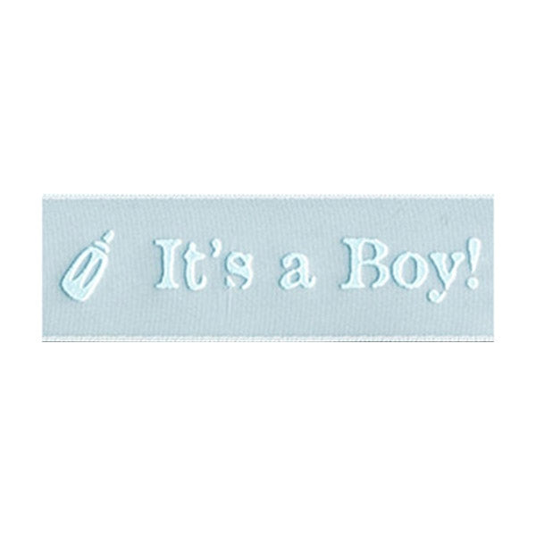 Sullivans Ribbon Satin, Say It's A Boy Blue- 25mm