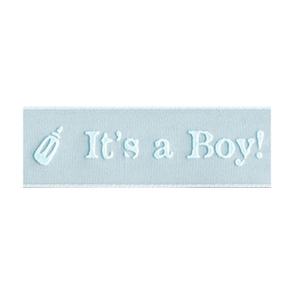 Sullivans Ribbon Satin, Say It's A Boy Blue- 25mm