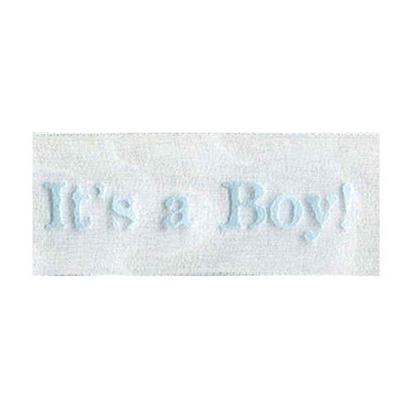 Sullivans Ribbon Satin, Say It's A Boy Blue- 25mm