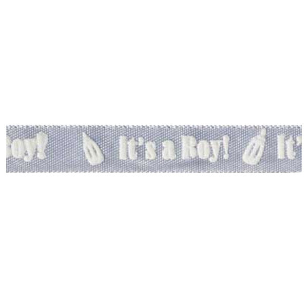 Sullivans Ribbon Organza, It's A Boy Bottle White- 10mm