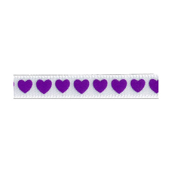 Sullivans Satin Ribbon, Hearts Purple- 6mm