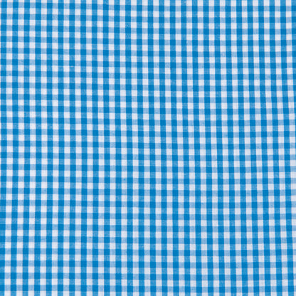 Poly Cotton Gingham 1/8in Fabric, Royal- Width 112cm