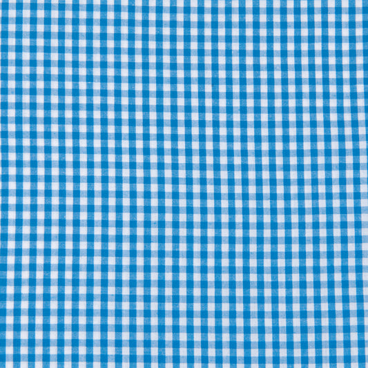 Poly Cotton Gingham 1/8in Fabric, Royal- Width 112cm