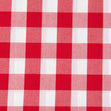 Poly Cotton Gingham 1in Fabric, Red- Width 112cm