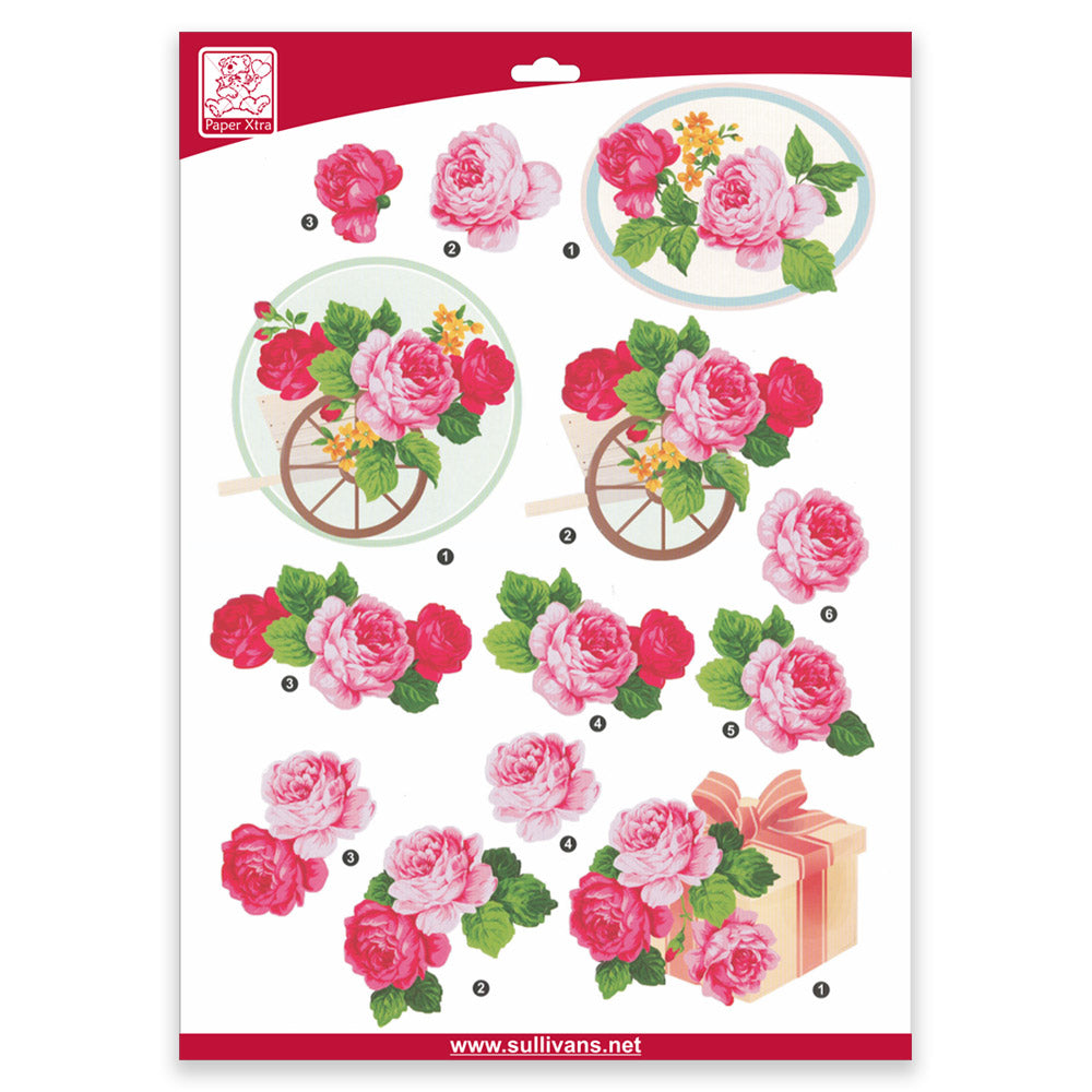 Sullivans Decoupage Sheet, Roses- 210mm x 300mm