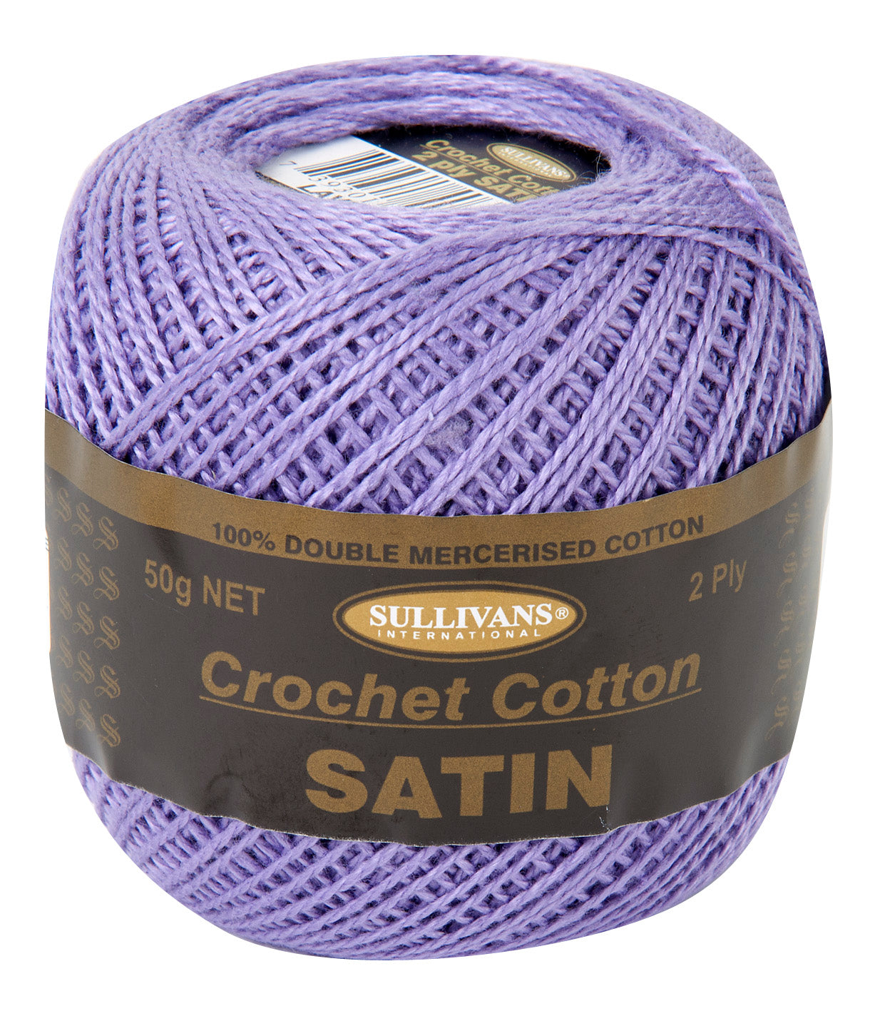 Sullivans Crochet Yarn 2ply, Lavender- 50g Cotton Satin Yarn