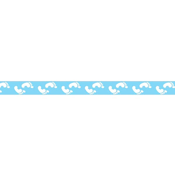 Sullivans Organza Ribbon, Baby Feet Light Blue- 10mm