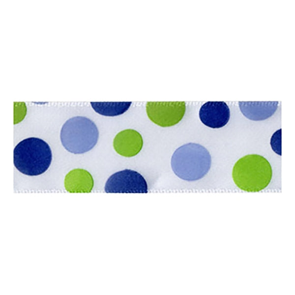 Sullivans Satin Ribbon, Dots Multi- 25mm