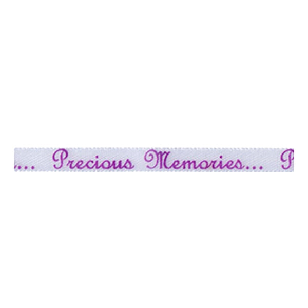 Sullivans Satin Ribbon, Precious Memories White Purple- 6mm