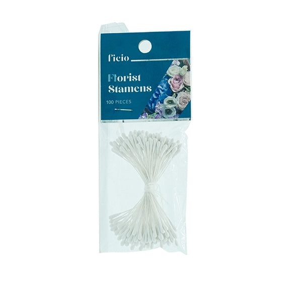 Ficio Floral Stamens, White- 100pc