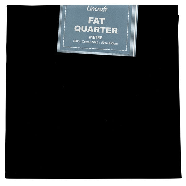 Fat Quarter Metre, Black- 50 x 55cm