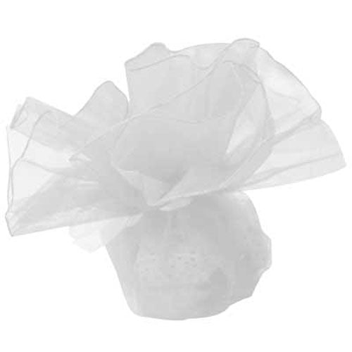 Sullivans Bomboniere Organza, White with Frilled Edge 24cm- 12pk