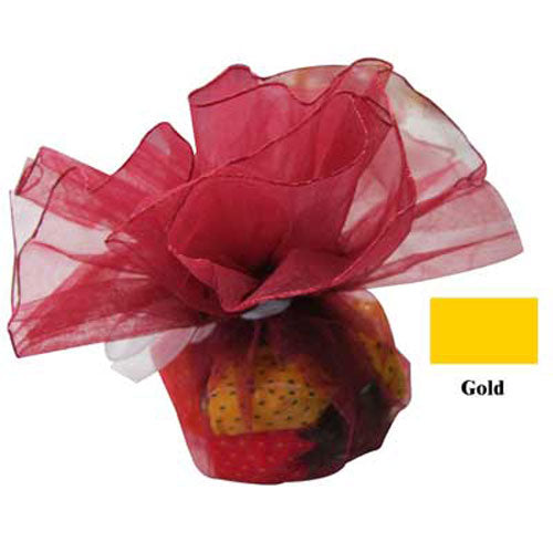 Sullivans Bomboniere Organza, Gold with Frilled Edge 24cm- 12pk