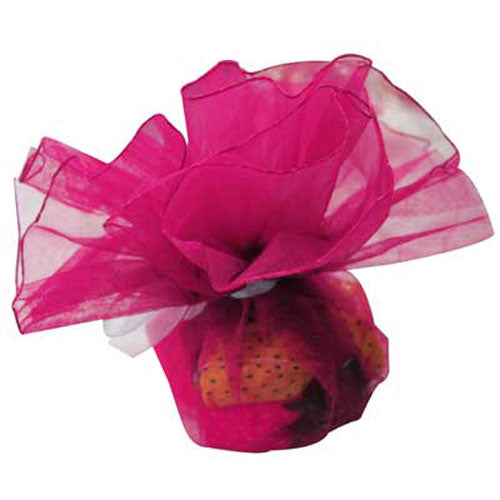 Sullivans Bomboniere Organza, Hot Pink with Frilled Edge 24cm- 12pk