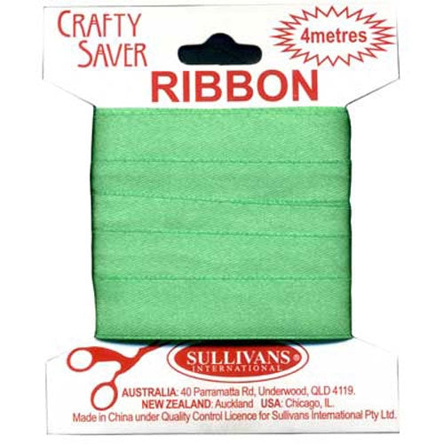 Sullivans Ribbon Satin Single Sided on Card, Emerald- 16 mm