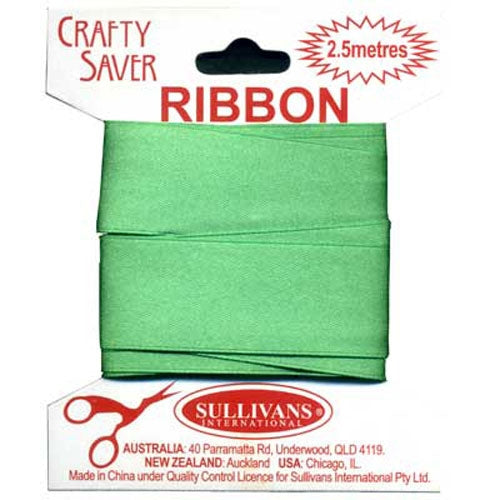 Sullivans Ribbon Satin Single Sided on Card, Emerald- 25 mm