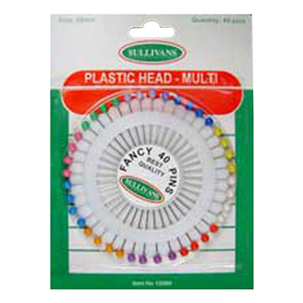 Sullivans Plastic Head Pins, Assorted- 38mm