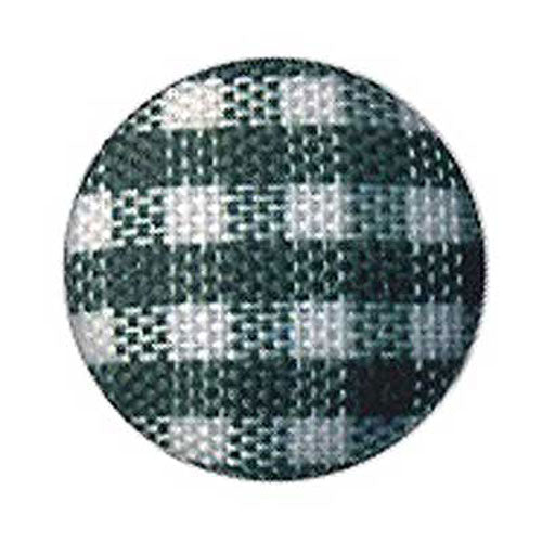 Sullivans Fabric Covered Button, Green / White Check- 12 mm