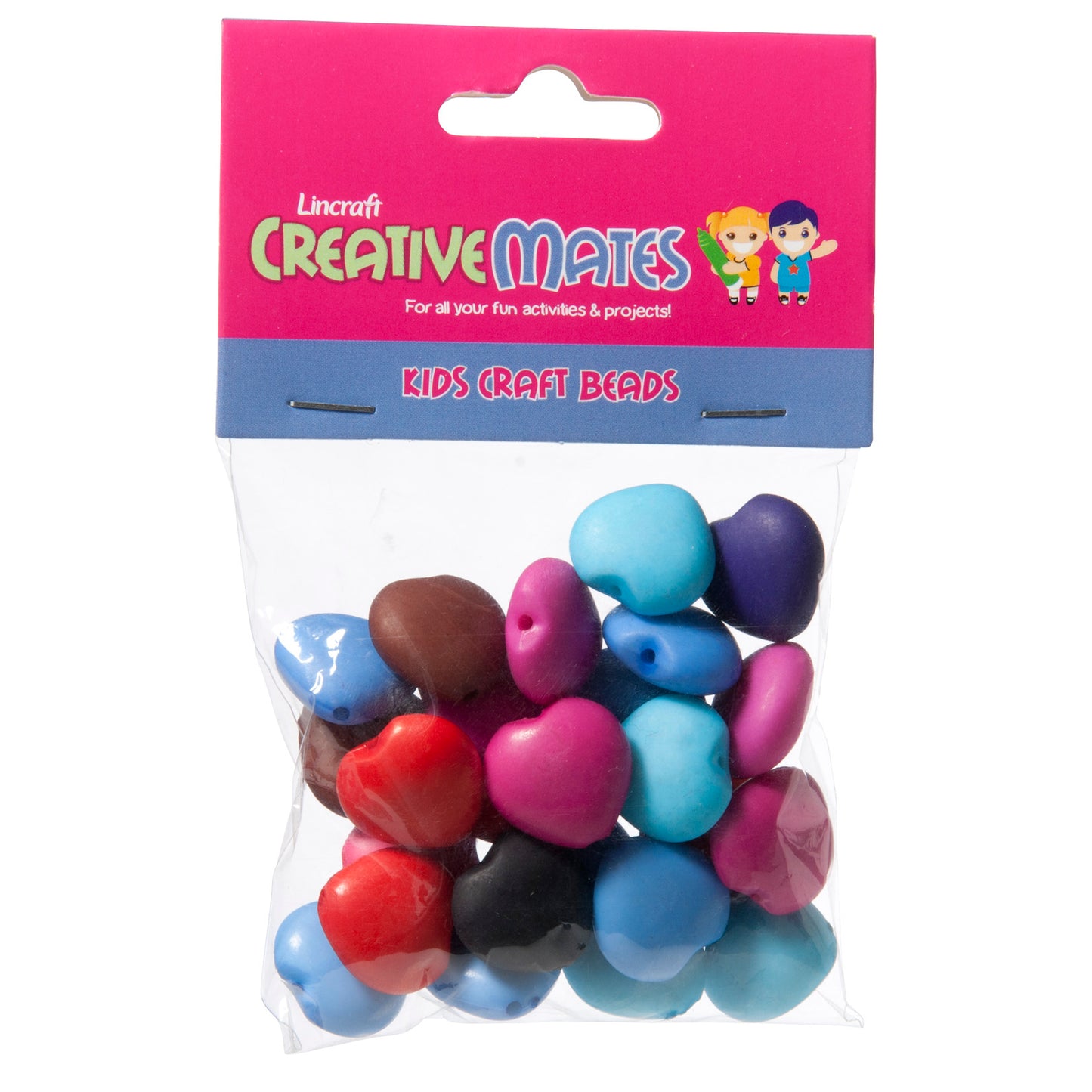 Heart Beads, Multi Matte- 30g