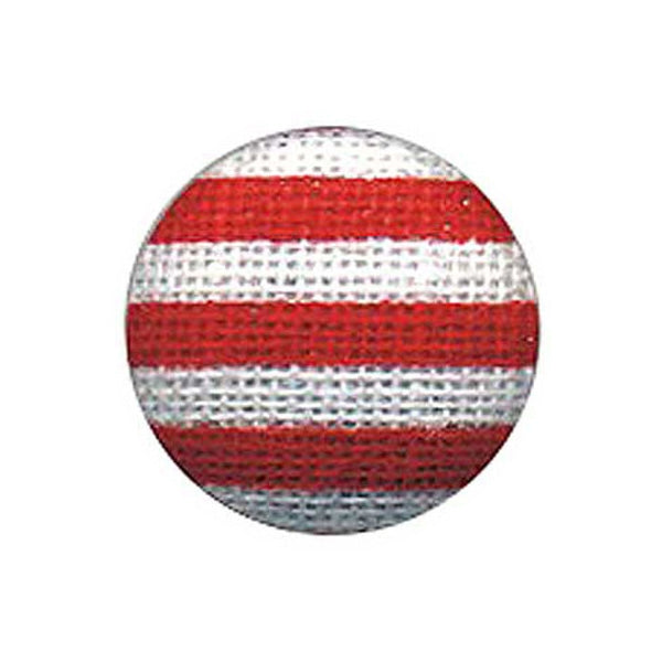 Sullivans Fabric Covered Button, Red / White Stripe- 12 mm