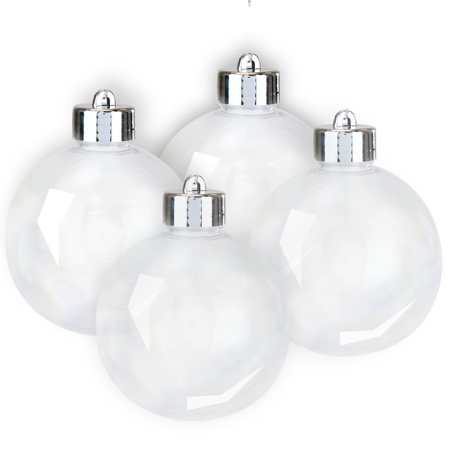 DIY Shatterproof Baubles 4pk- 80mm