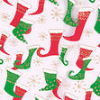 Christmas Organza Fabric, Stockings- Width 148cm